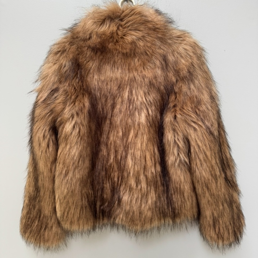 Unreal Fur Brown Faux Fur Jacket In Small - image 4